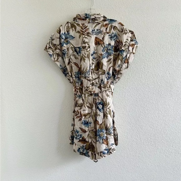 Zimmermann Aliane Floral Belted Linen Romper NWT - Picture 2 of 7